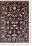 Brown Peshawar Hand Knotted Wool Rug - 6' 2" X 8' 10" - Golden Nile