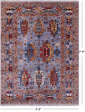 Persian Fine Serapi Hand Knotted Wool Rug - 5' 8" X 7' 7" - Golden Nile