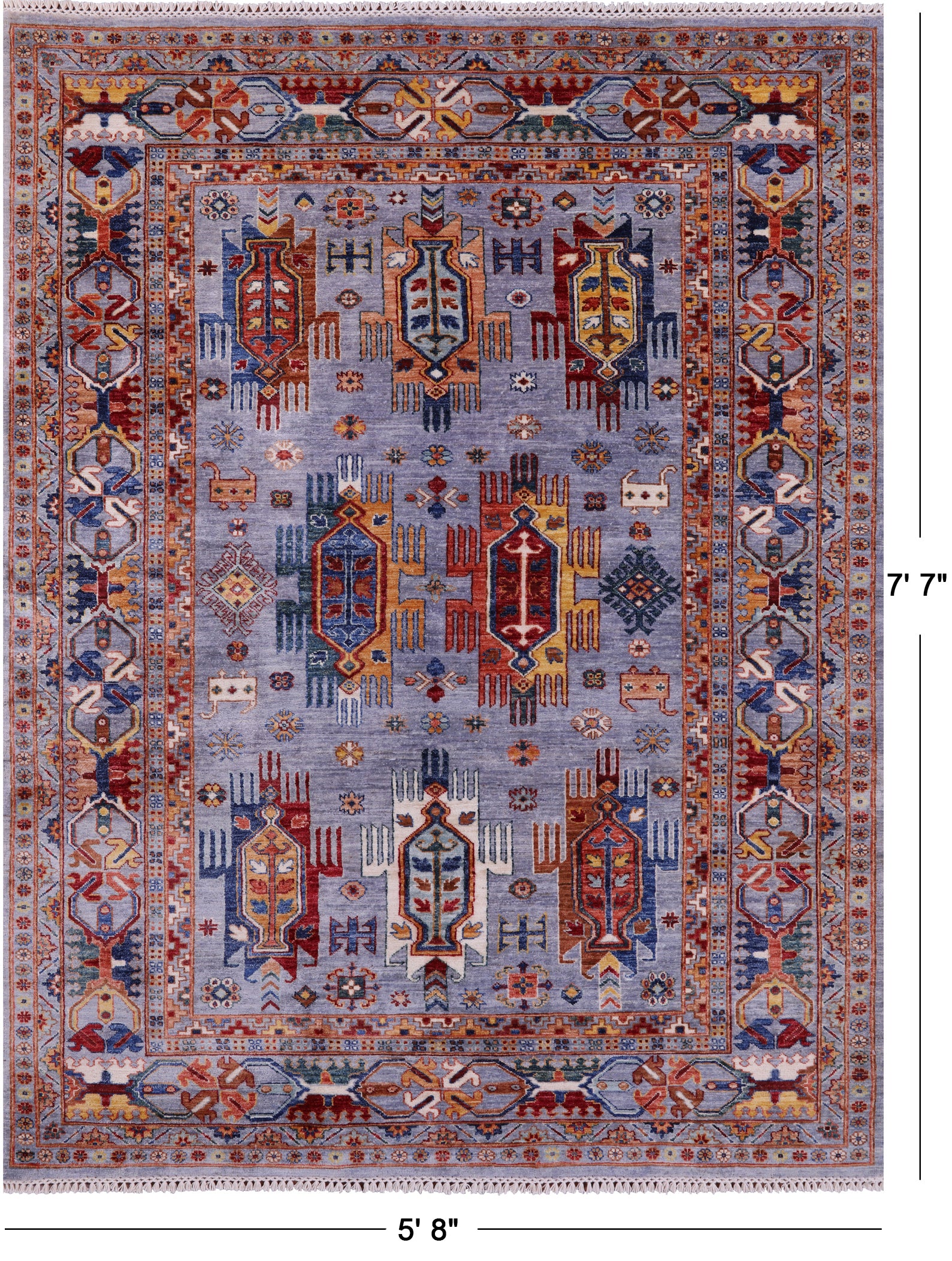 Persian Fine Serapi Hand Knotted Wool Rug - 5' 8" X 7' 7" - Golden Nile