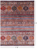 Khorjin Persian Gabbeh Hand Knotted Wool Rug - 5' 10" X 7' 8" - Golden Nile