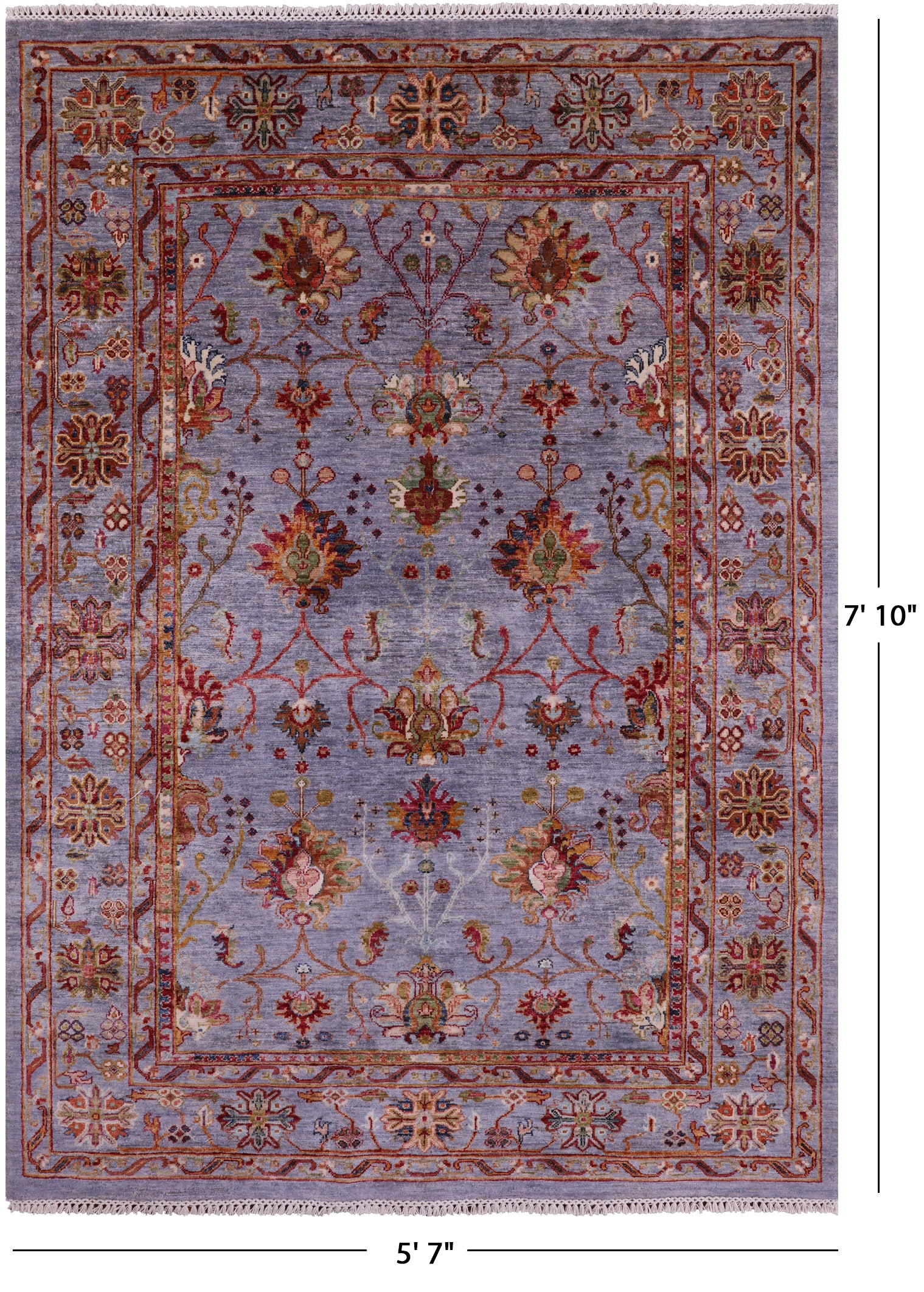 Persian Tabriz Hand Knotted Wool Rug - 5' 7" X 7' 10" - Golden Nile
