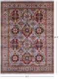 Grey Turkmen Ersari Hand Knotted Wool Rug - 5' 1" X 6' 7" - Golden Nile