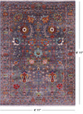 Grey Persian Tabriz Hand Knotted Wool Rug - 4' 11" X 6' 11" - Golden Nile