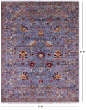 Peshawar Hand Knotted Wool Rug - 5' 0" X 6' 6" - Golden Nile