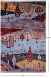 Tribal Persian Gabbeh Handmade Wool Rug - 3' 2" X 4' 11" - Golden Nile