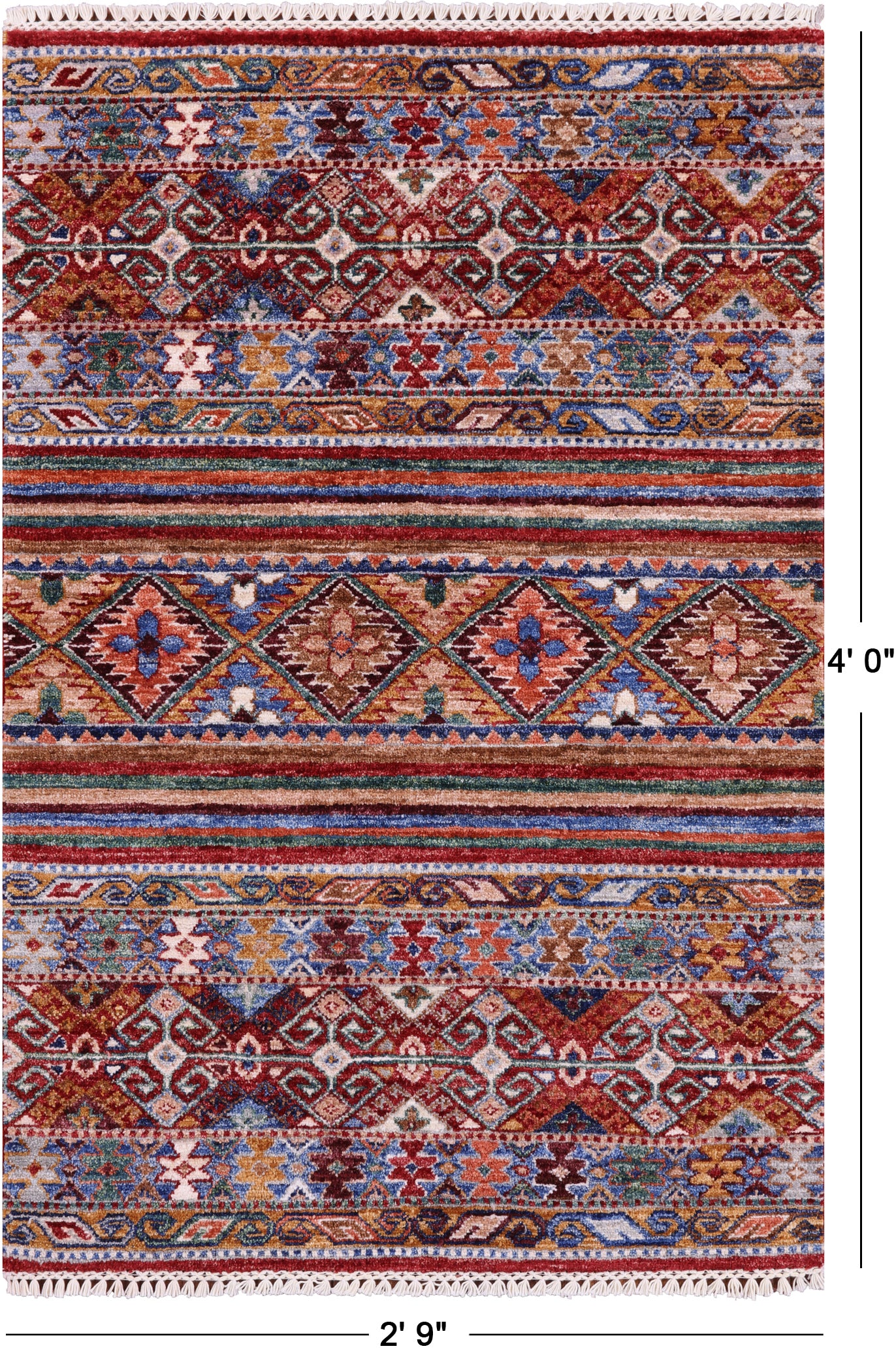 Khorjin Persian Gabbeh Hand Knotted Wool Rug - 2' 9" X 4' 0" - Golden Nile