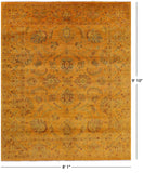 Gold Persian Tabriz Hand Knotted Wool Rug - 8' 1" X 9' 10" - Golden Nile