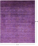 Purple Persian Tabriz Hand Knotted Wool Rug - 7' 11" X 9' 10" - Golden Nile