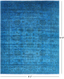 Blue Persian Tabriz Hand Knotted Wool Rug - 8' 2" X 10' 0" - Golden Nile
