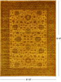 Gold Persian Tabriz Hand Knotted Wool Rug - 9' 10" X 13' 9" - Golden Nile