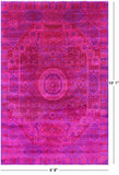 Pink Geometric Persian Mamluk Hand Knotted Wool Rug - 6' 8" X 10' 1" - Golden Nile