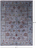 Blue Persian Tabriz Hand Knotted Wool Rug - 8' 1" X 10' 7" - Golden Nile