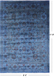 Blue Persian Tabriz Handmade Wool Rug - 8' 4" X 11' 9" - Golden Nile
