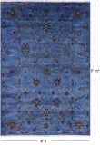 Blue Persian Tabriz Handmade Wool Rug - 5' 5" X 7' 11" - Golden Nile