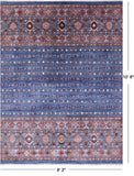 Blue Khorjin Persian Gabbeh Hand Knotted Wool Rug - 8' 2" X 10' 8" - Golden Nile