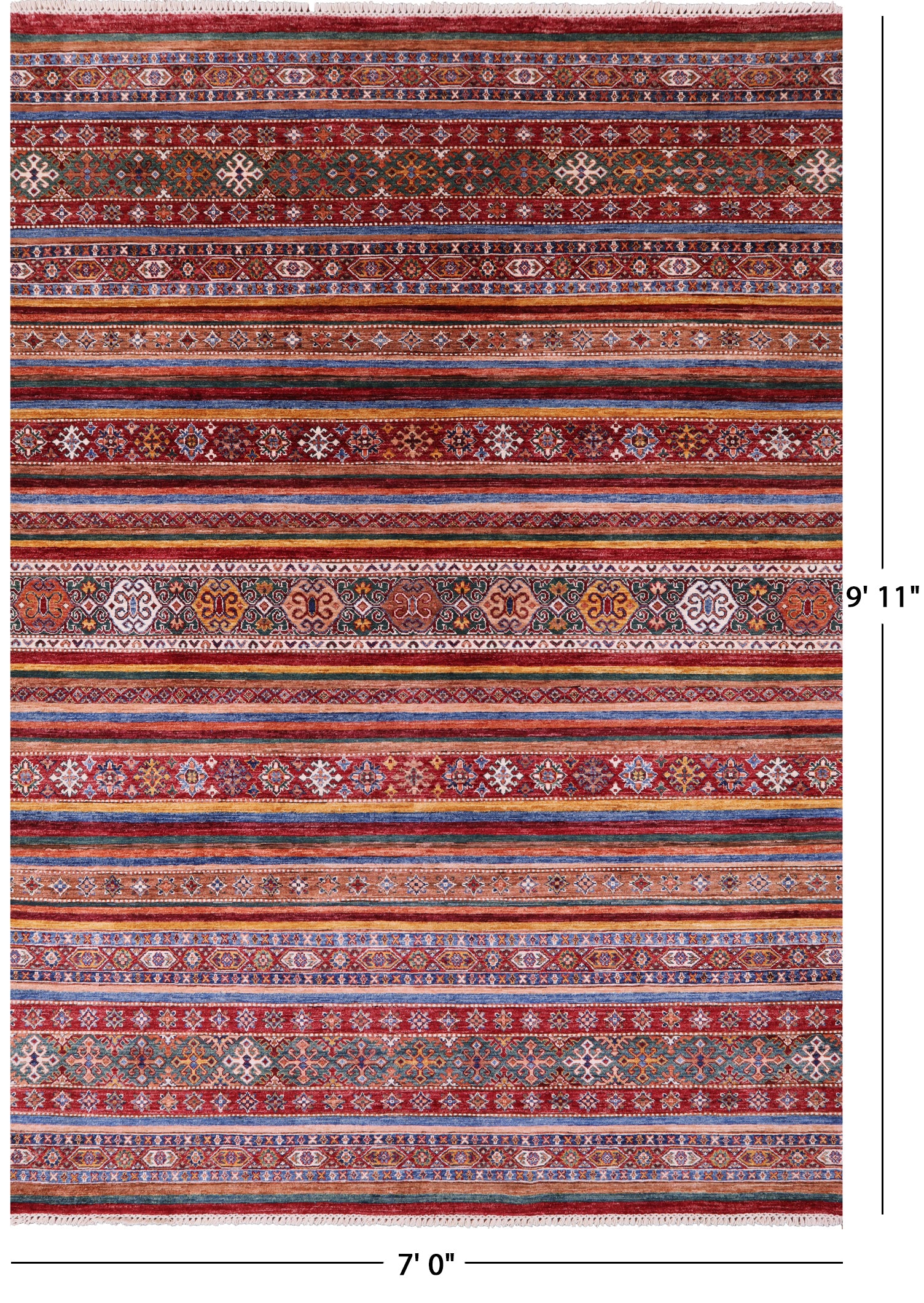 Khorjin Persian Gabbeh Hand Knotted Wool Rug - 7' 0" X 9' 11" - Golden Nile