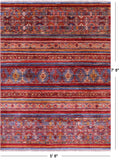 Khorjin Persian Gabbeh Handmade Wool Rug - 5' 8" X 7' 8" - Golden Nile