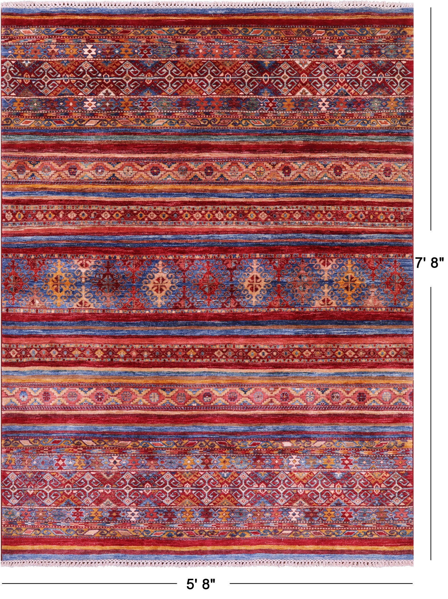Khorjin Persian Gabbeh Handmade Wool Rug - 5' 8" X 7' 8" - Golden Nile