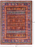 Tribal Persian Gabbeh Hand Knotted Wool Rug - 5' 2" X 7' 0" - Golden Nile