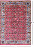 Pink Persian Tabriz Handmade Wool Rug - 8' 3" X 11' 4" - Golden Nile