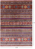 Khorjin Persian Gabbeh Hand Knotted Wool Rug - 6' 8" X 9' 7" - Golden Nile