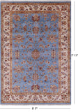 Blue Peshawar Handmade Wool Rug - 5' 7" X 7' 11" - Golden Nile