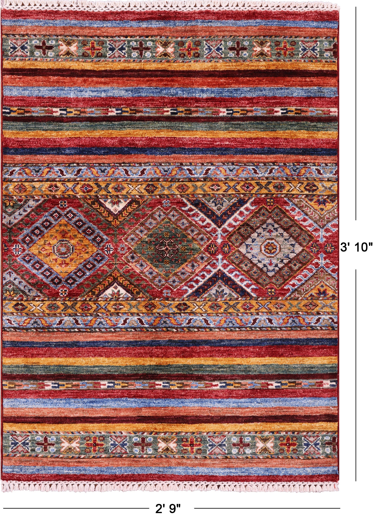 Khorjin Persian Gabbeh Hand Knotted Wool Rug - 2' 9" X 3' 10" - Golden Nile