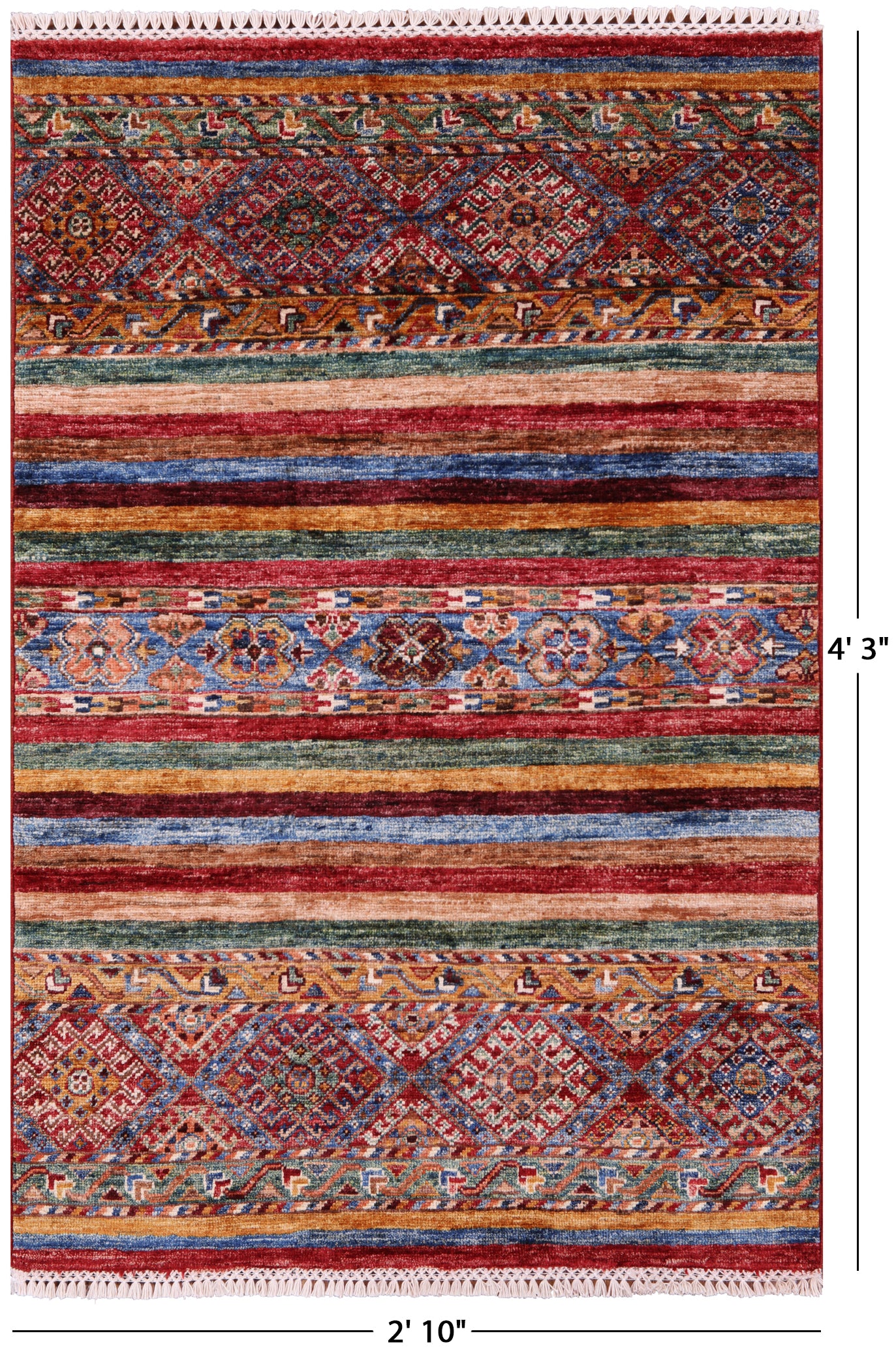 Khorjin Persian Gabbeh Hand Knotted Wool Rug - 2' 10" X 4' 3" - Golden Nile