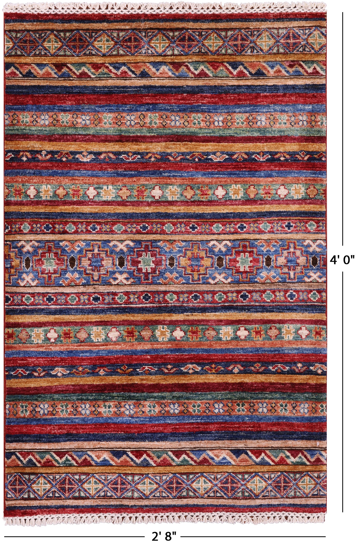 Khorjin Persian Gabbeh Hand Knotted Wool Rug - 2' 8" X 4' 0" - Golden Nile
