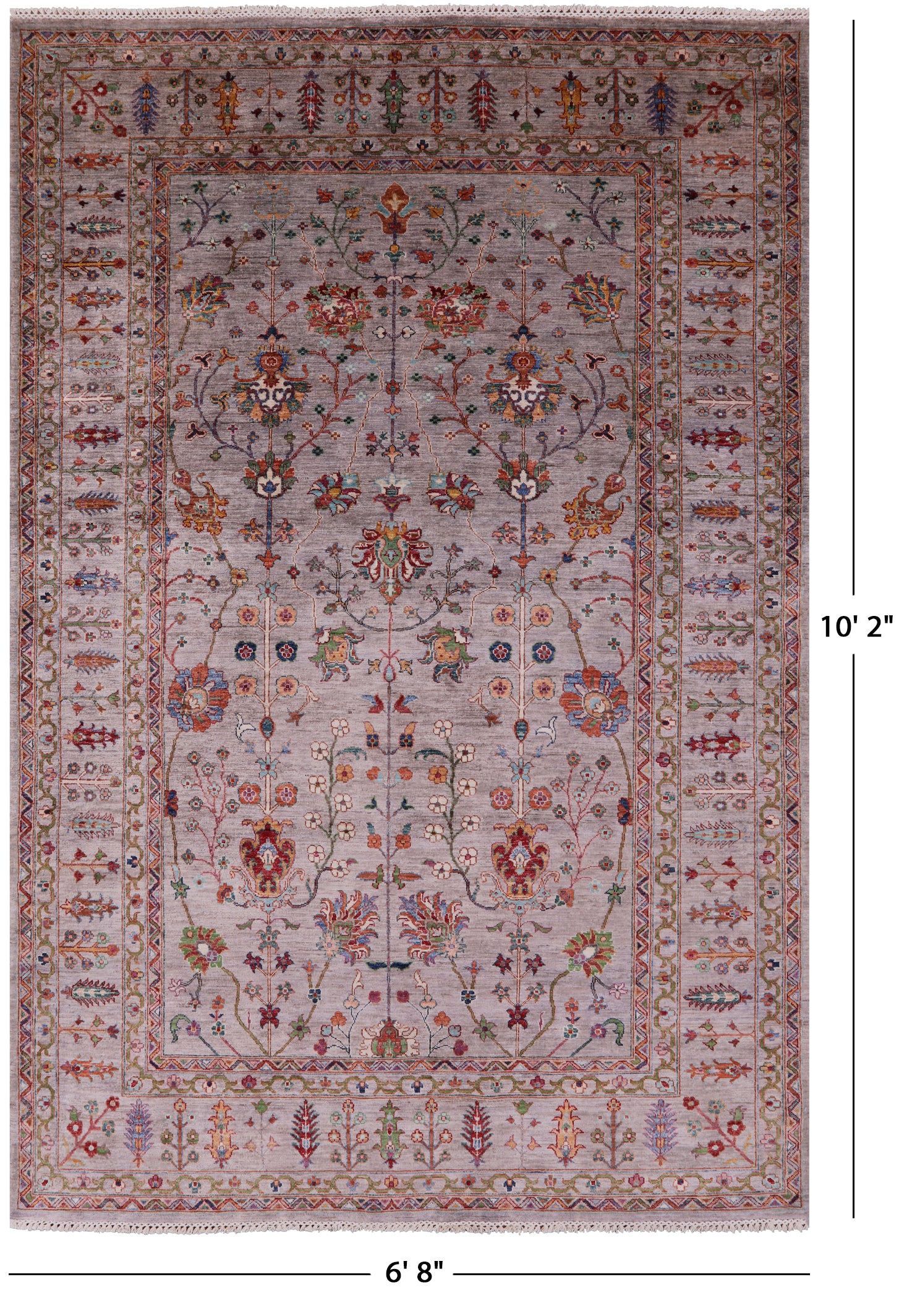 Persian Tabriz Hand Knotted Wool Rug - 6' 8" X 10' 2" - Golden Nile