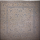 Ivory Square Turkish Oushak Hand Knotted Wool Rug - 15' 5" X 15' 8"
