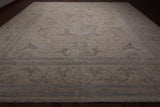 Ivory Square Turkish Oushak Hand Knotted Wool Rug - 15' 5" X 15' 8"