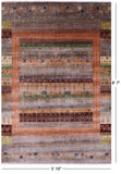 Tribal Persian Gabbeh Hand Knotted Wool Rug - 5' 10" X 8' 7" - Golden Nile