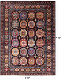 Brown Turkmen Ersari Hand Knotted Wool Rug - 5' 11" X 7' 10" - Golden Nile