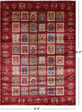 Red Garden Design Persian Hand Knotted Wool Rug - 6' 0" X 8' 2" - Golden Nile