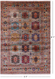 Turkmen Ersari Hand Knotted Wool Rug - 5' 7" X 8' 1" - Golden Nile