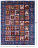 Blue Garden Design Persian Hand Knotted Wool Rug - 5' 2" X 6' 8" - Golden Nile