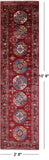 Red Turkmen Ersari Hand Knotted Wool Runner Rug - 2' 8" X 10' 8" - Golden Nile
