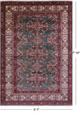 Green Super Kazak Hand Knotted Wool Rug - 5' 7" X 7' 10" - Golden Nile