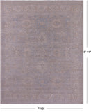 Silver Turkish Oushak Hand Knotted Wool Rug - 7' 10" X 9' 11" - Golden Nile