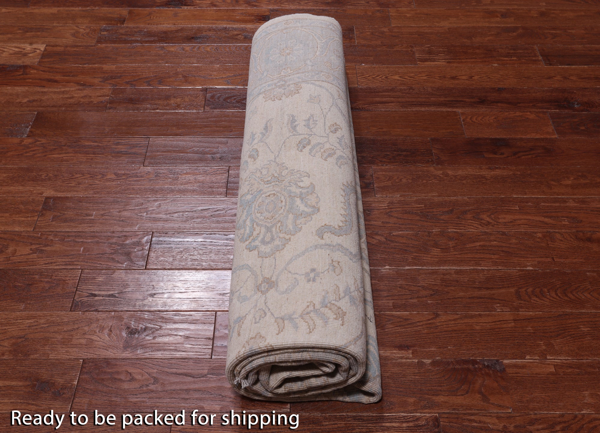 Ivory Turkish Oushak Hand Knotted Wool Rug - 8' 1" X 9' 7"