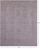 Ivory Turkish Oushak Hand Knotted Wool Rug - 8' 1" X 9' 7" - Golden Nile