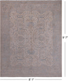 Ivory Turkish Oushak Hand Knotted Wool Rug - 8' 1" X 9' 7"