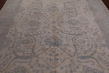 Ivory Turkish Oushak Hand Knotted Wool Rug - 8' 1" X 9' 7"
