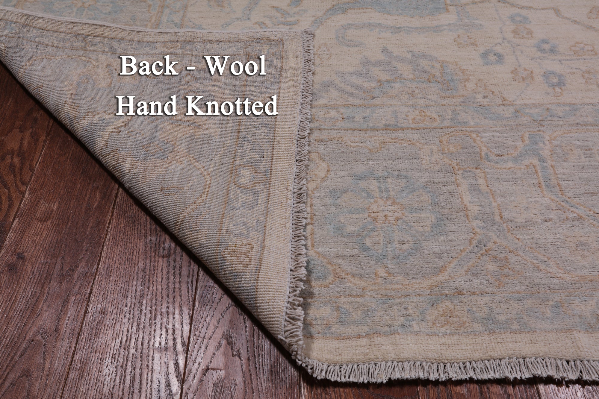 Ivory Turkish Oushak Hand Knotted Wool Rug - 8' 1" X 9' 7"