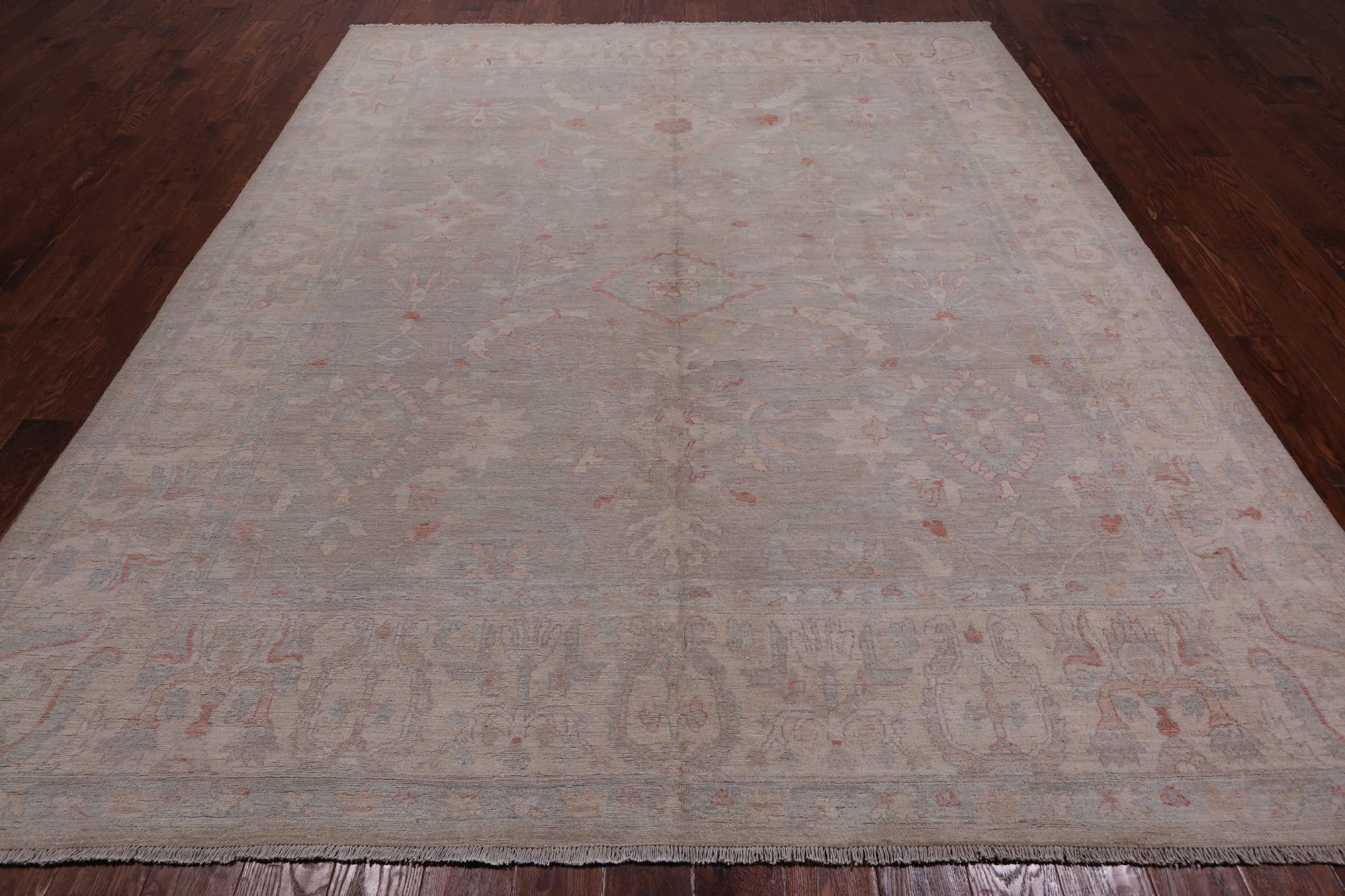 Grey Turkish Oushak Handmade Wool Rug - 8' 2" X 9' 10"