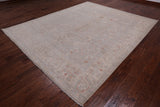 Grey Turkish Oushak Handmade Wool Rug - 8' 2" X 9' 10"