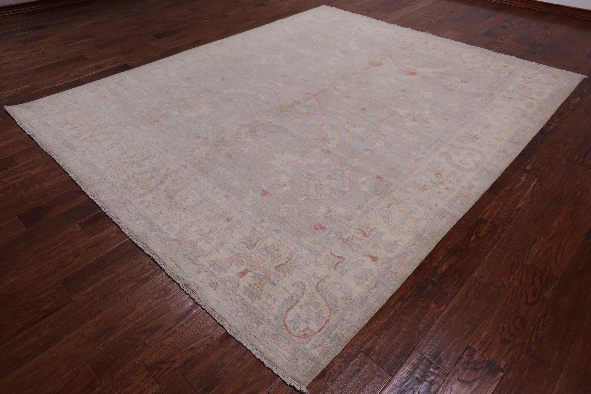 Grey Turkish Oushak Handmade Wool Rug - 8' 2" X 9' 10"