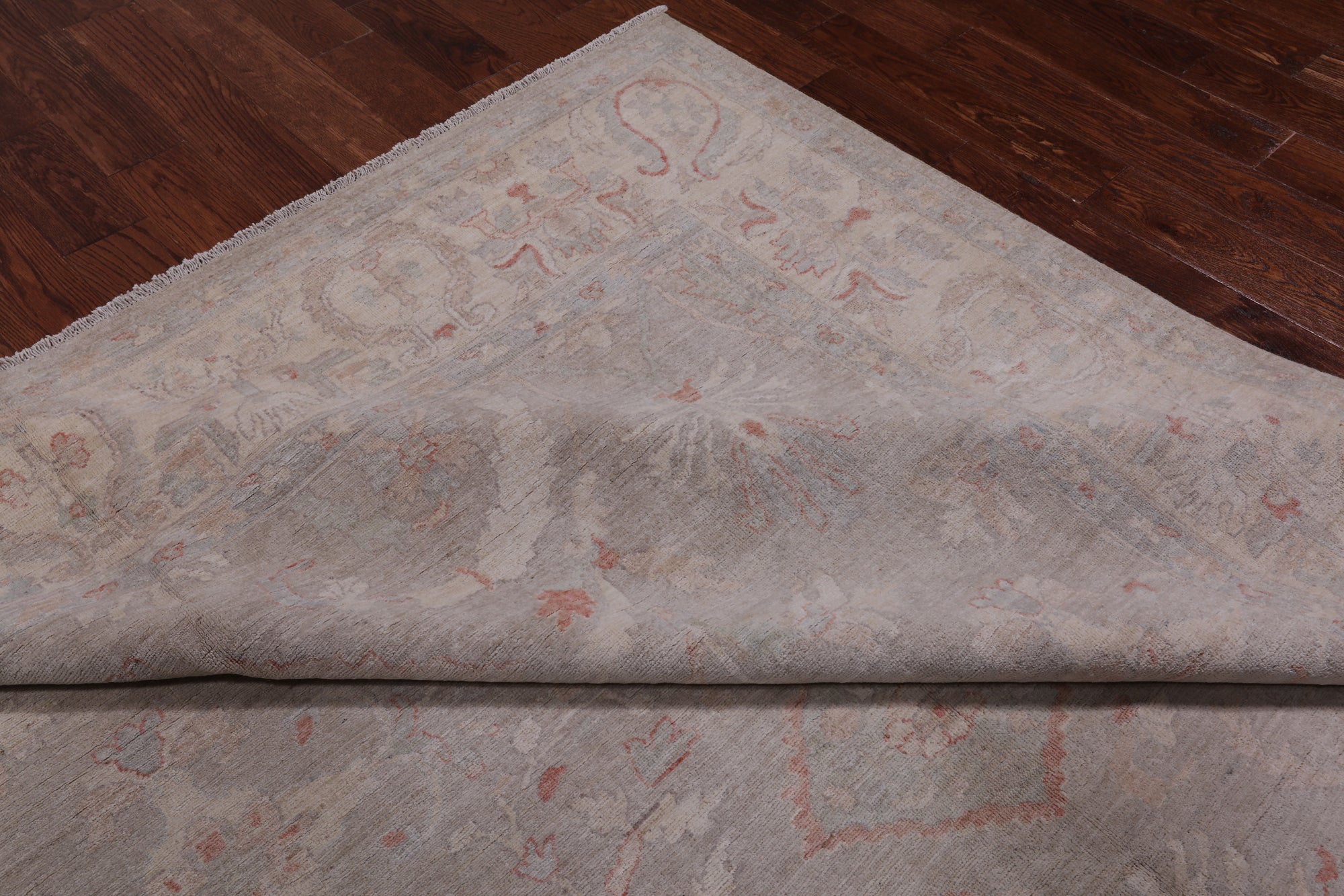 Grey Turkish Oushak Handmade Wool Rug - 8' 2" X 9' 10"