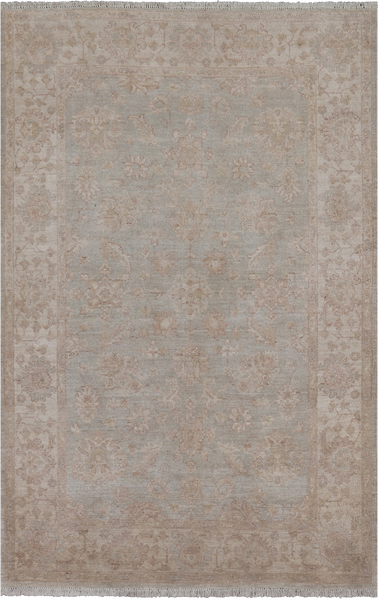 Turkish Oushak Hand Knotted Wool Rug - 4' 1" X 6' 3"